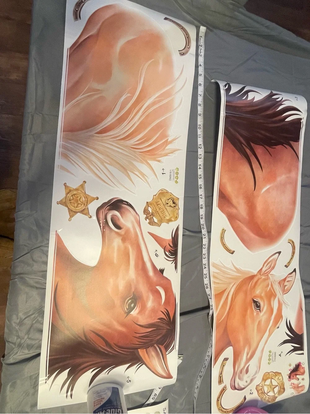 Palomino Horse Head Peel-and-Stick Wall Decal Set in Tan and Brown